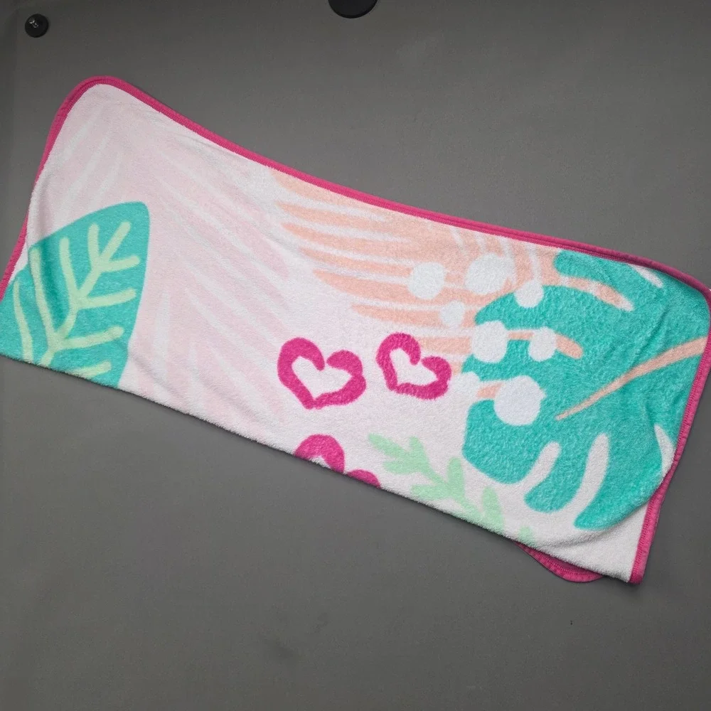 Hello Kitty Tropical Leopard Print Plush Throw Blanket Pink 62x46 Franco Sanrio